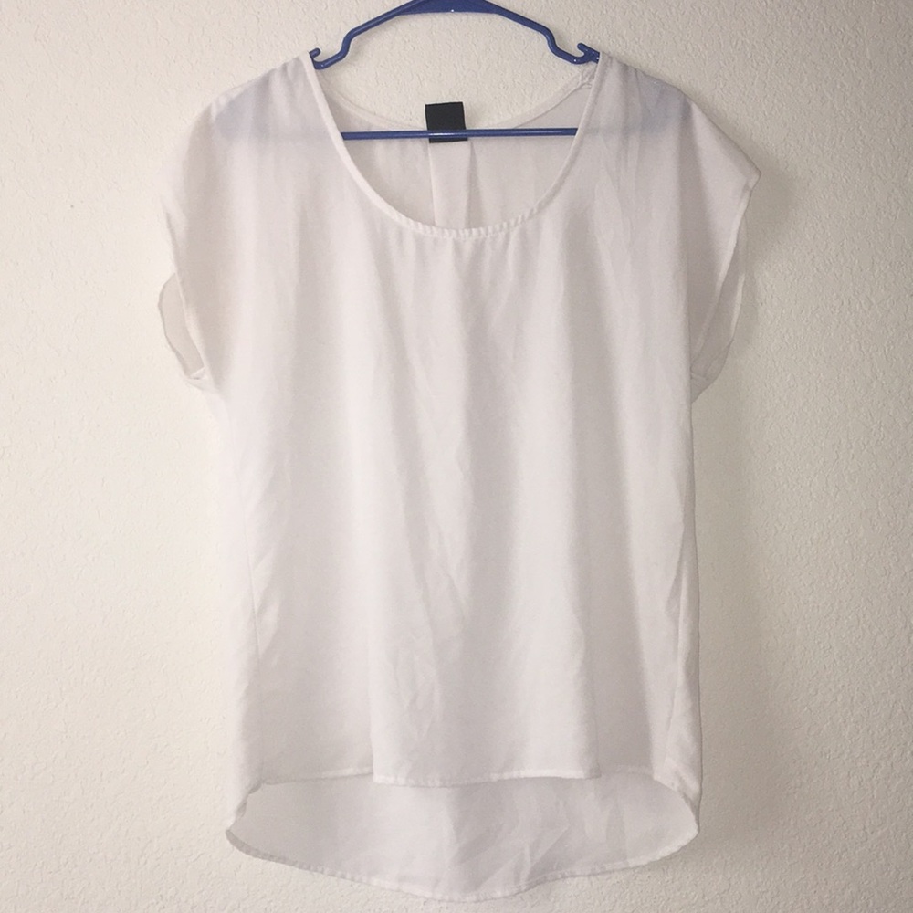 White Short Sleeve Bobeau Blouse
